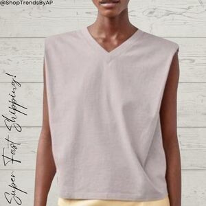 Aritzia Babaton Shoulder Pad V-Neck Top